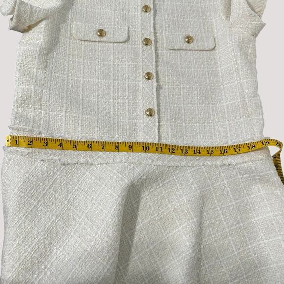 NWTs Zara Tweed Short Structured Dress with Gold Buttons ZW Collection (L) - Picture 10 of 14